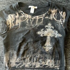 cute alt crop top , size M